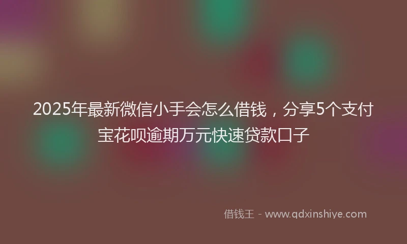 2025年最新微信小手会怎么借钱，分享5个支付宝花呗逾期万元快速贷款口子