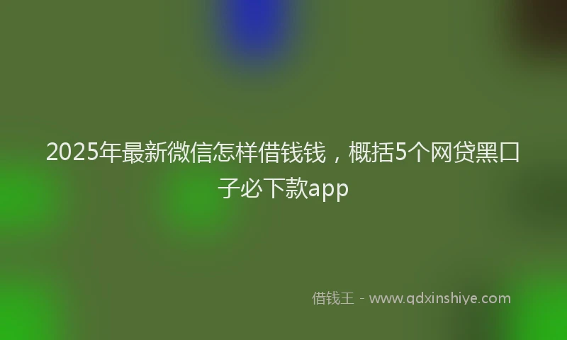 2025年最新微信怎样借钱钱，概括5个网贷黑口子必下款app