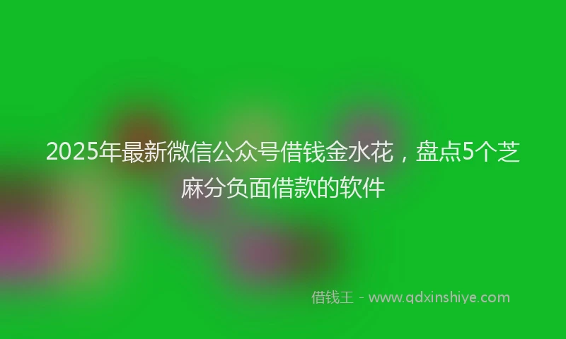 2025年最新微信公众号借钱金水花，盘点5个芝麻分负面借款的软件