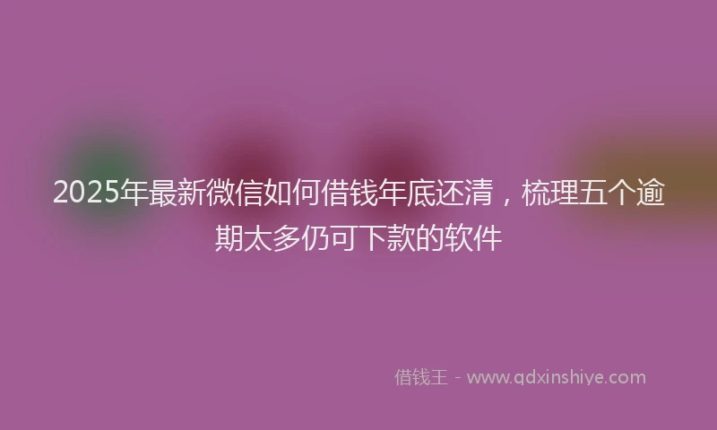 2025年最新微信如何借钱年底还清，梳理五个逾期太多仍可下款的软件