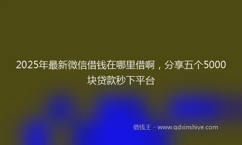 2025年最新微信借钱在哪里借啊，分享五个5000块贷款秒下平台