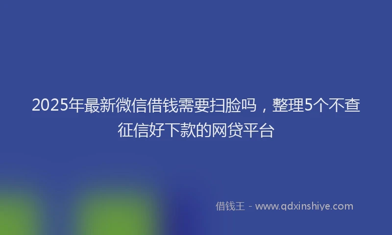 2025年最新微信借钱需要扫脸吗，整理5个不查征信好下款的网贷平台