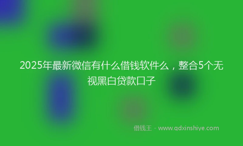 2025年最新微信有什么借钱软件么，整合5个无视黑白贷款口子