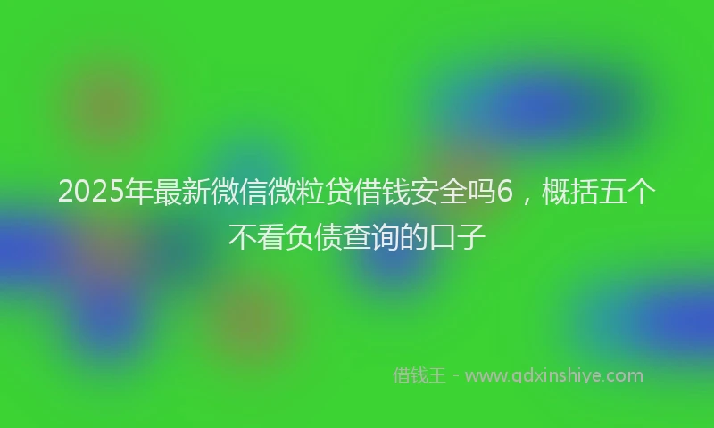 2025年最新微信微粒贷借钱安全吗6，概括五个不看负债查询的口子