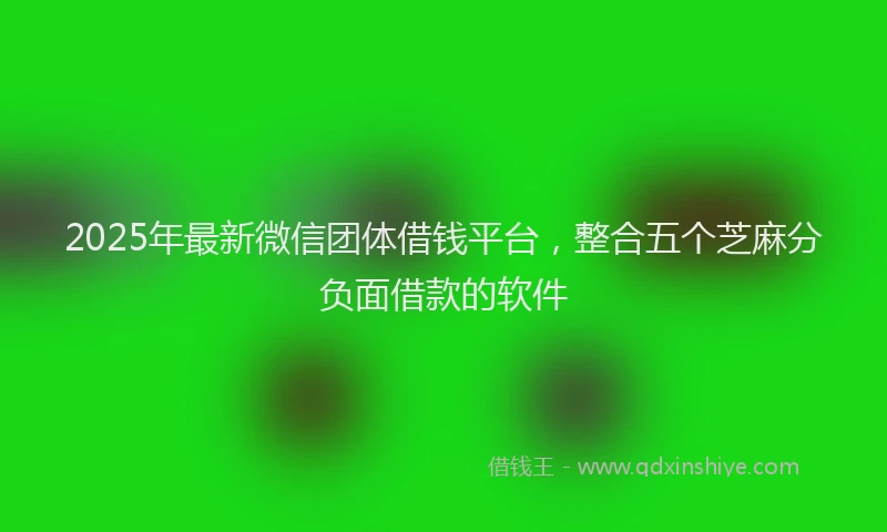 2025年最新微信团体借钱平台，整合五个芝麻分负面借款的软件