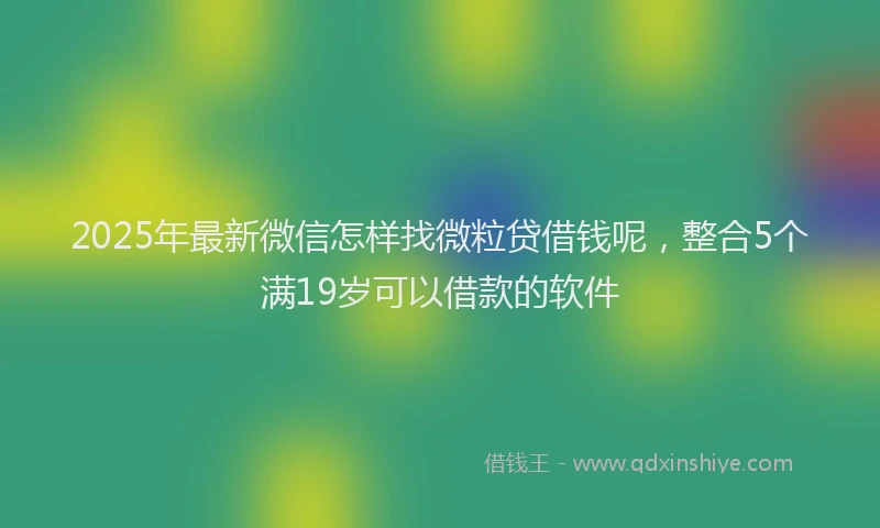 2025年最新微信怎样找微粒贷借钱呢，整合5个满19岁可以借款的软件