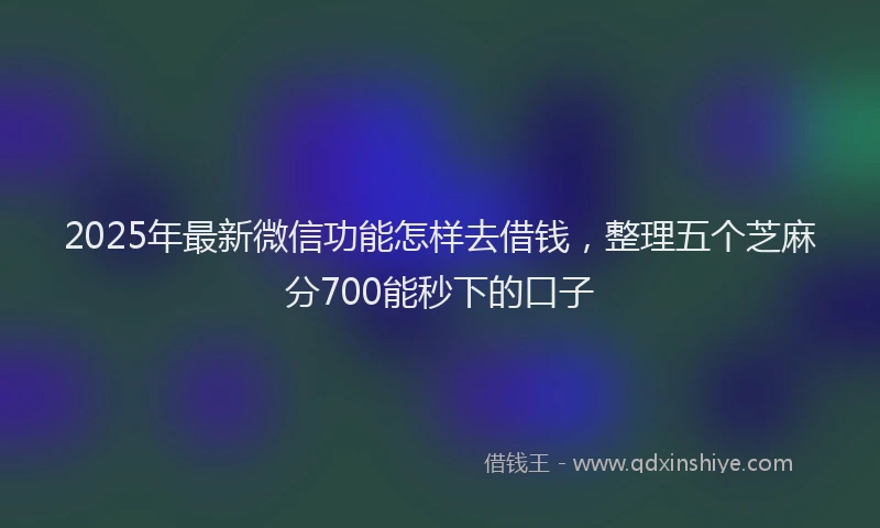 2025年最新微信功能怎样去借钱，整理五个芝麻分700能秒下的口子
