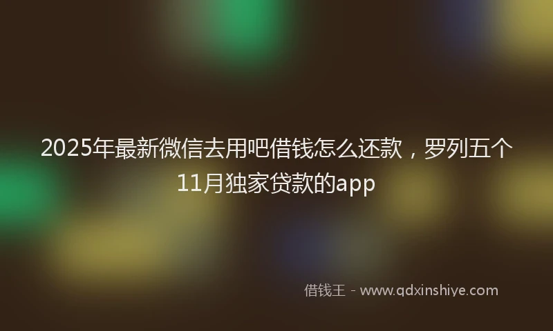 2025年最新微信去用吧借钱怎么还款，罗列五个11月独家贷款的app