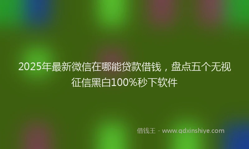 2025年最新微信在哪能贷款借钱，盘点五个无视征信黑白100%秒下软件