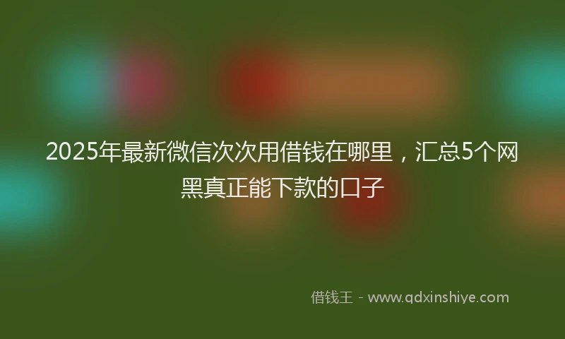 2025年最新微信次次用借钱在哪里，汇总5个网黑真正能下款的口子