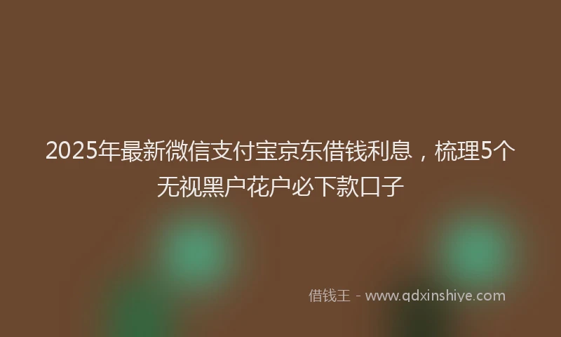 2025年最新微信支付宝京东借钱利息，梳理5个无视黑户花户必下款口子