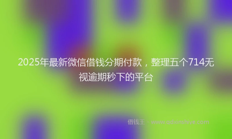 2025年最新微信借钱分期付款，整理五个714无视逾期秒下的平台