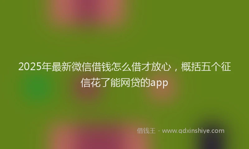 2025年最新微信借钱怎么借才放心，概括五个征信花了能网贷的app