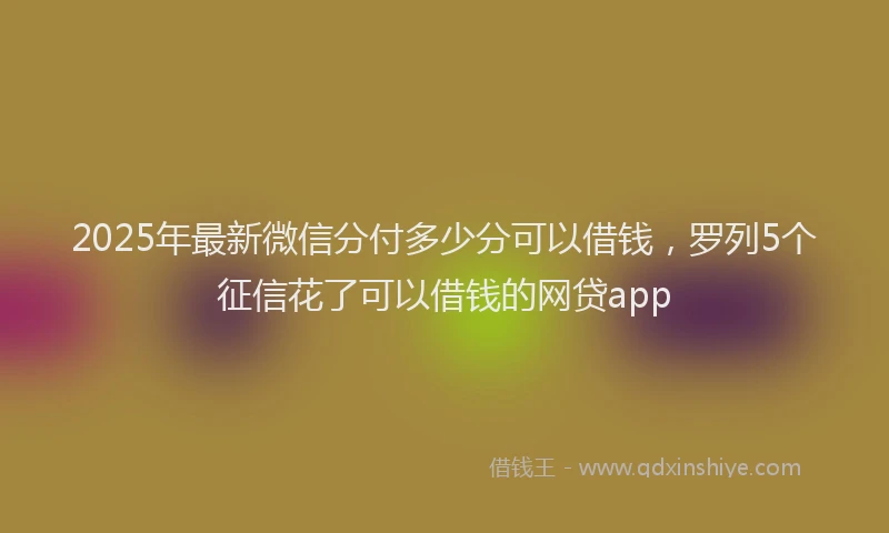 2025年最新微信分付多少分可以借钱，罗列5个征信花了可以借钱的网贷app
