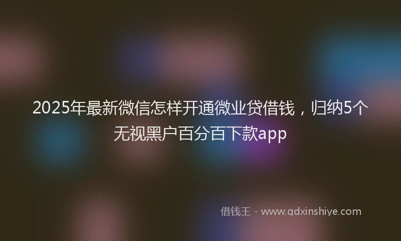2025年最新微信怎样开通微业贷借钱，归纳5个无视黑户百分百下款app