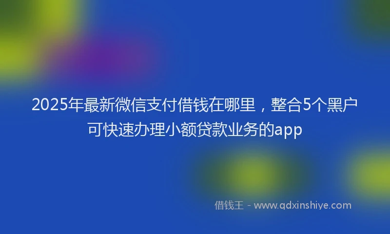 2025年最新微信支付借钱在哪里，整合5个黑户可快速办理小额贷款业务的app