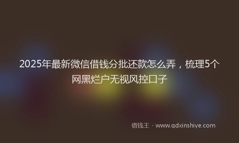 2025年最新微信借钱分批还款怎么弄，梳理5个网黑烂户无视风控口子
