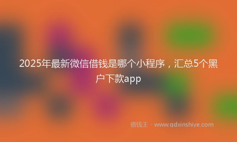 2025年最新微信借钱是哪个小程序，汇总5个黑户下款app