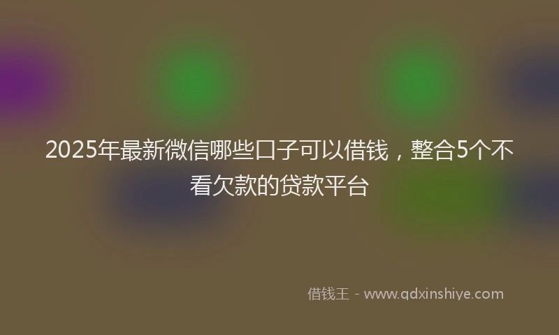 2025年最新微信哪些口子可以借钱，整合5个不看欠款的贷款平台