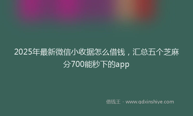 2025年最新微信小收据怎么借钱，汇总五个芝麻分700能秒下的app