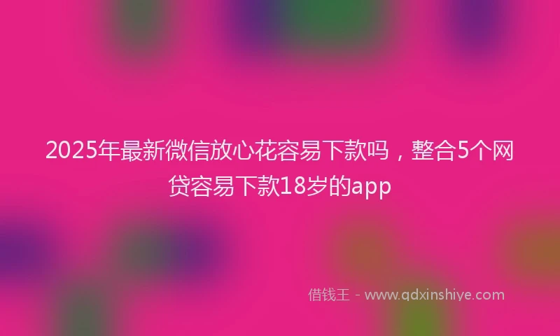 2025年最新微信放心花容易下款吗，整合5个网贷容易下款18岁的app