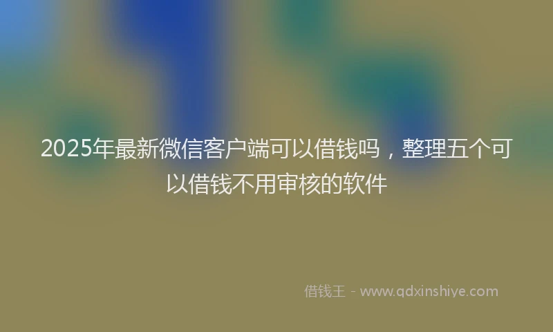 2025年最新微信客户端可以借钱吗，整理五个可以借钱不用审核的软件