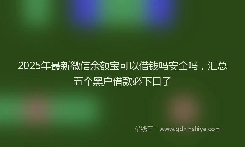 2025年最新微信余额宝可以借钱吗安全吗，汇总五个黑户借款必下口子