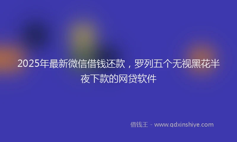 2025年最新微信借钱还款，罗列五个无视黑花半夜下款的网贷软件