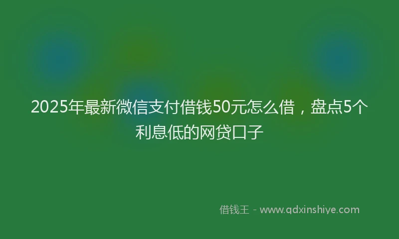 2025年最新微信支付借钱50元怎么借，盘点5个利息低的网贷口子