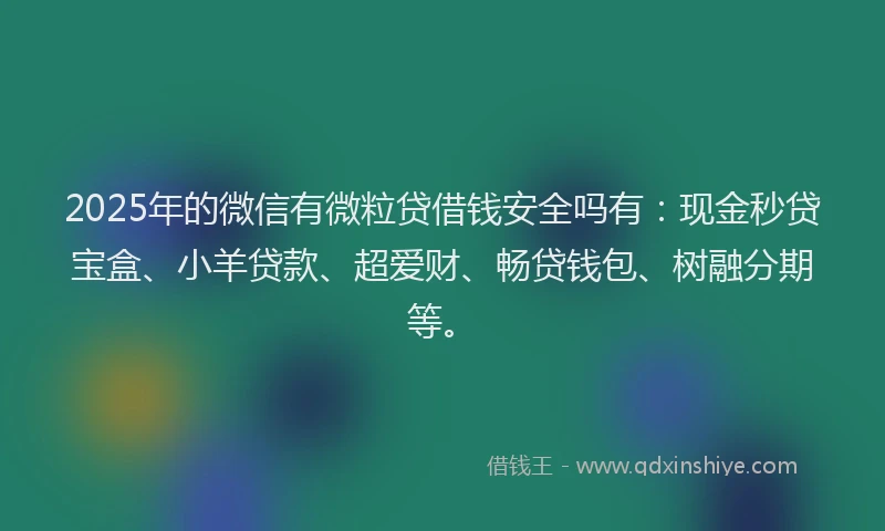 2025年的微信有微粒贷借钱安全吗有：现金秒贷宝盒、小羊贷款、超爱财、畅贷钱包、树融分期等。