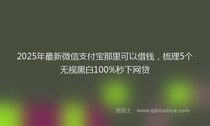 2025年最新微信支付宝那里可以借钱，梳理5个无视黑白100%秒下网贷