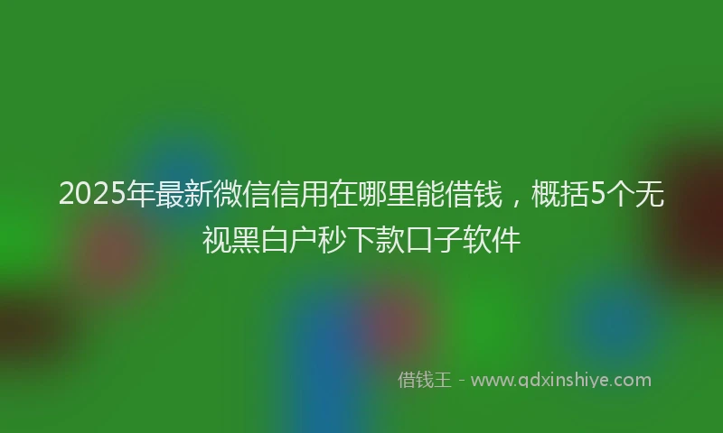 2025年最新微信信用在哪里能借钱，概括5个无视黑白户秒下款口子软件