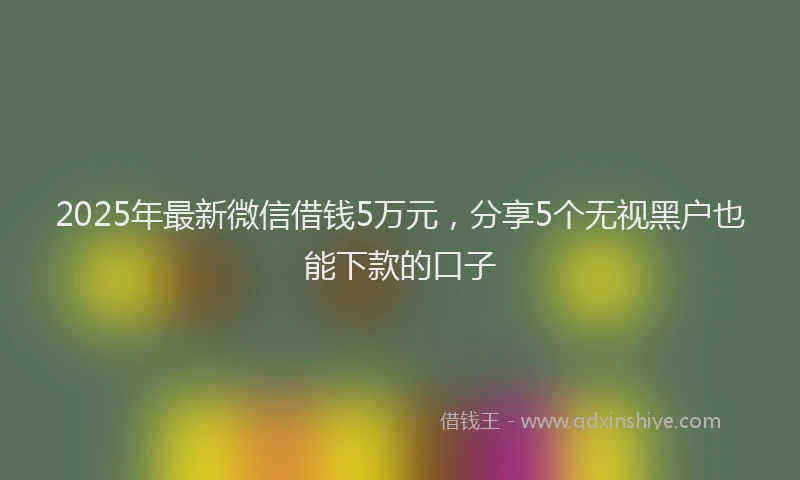 2025年最新微信借钱5万元，分享5个无视黑户也能下款的口子