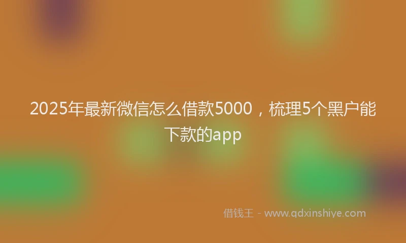 2025年最新微信怎么借款5000，梳理5个黑户能下款的app