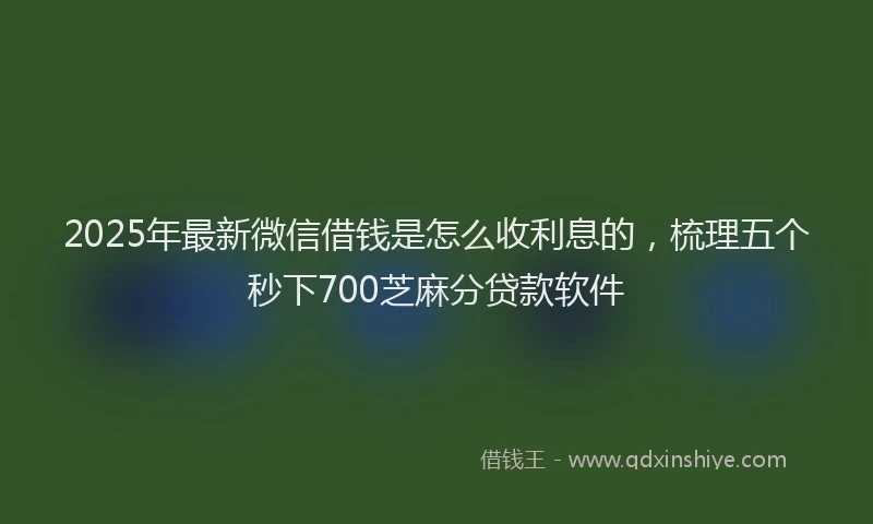 2025年最新微信借钱是怎么收利息的，梳理五个秒下700芝麻分贷款软件