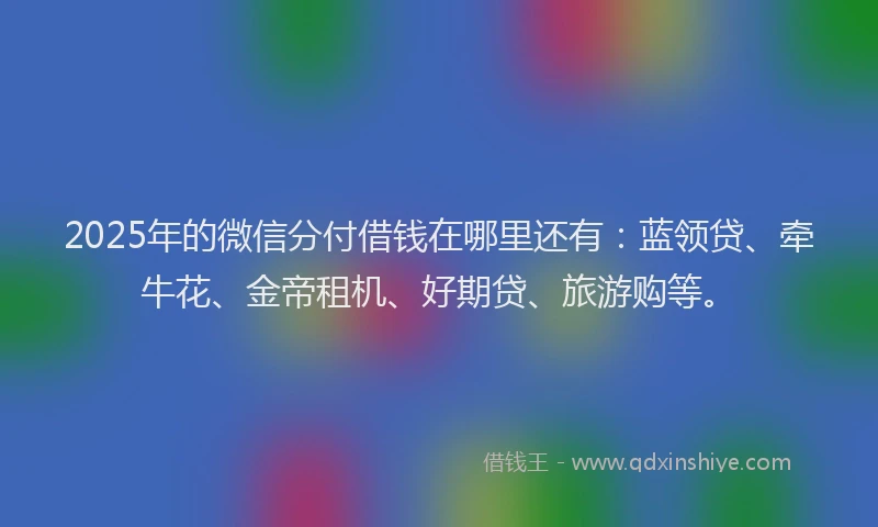 2025年的微信分付借钱在哪里还有：蓝领贷、牵牛花、金帝租机、好期贷、旅游购等。