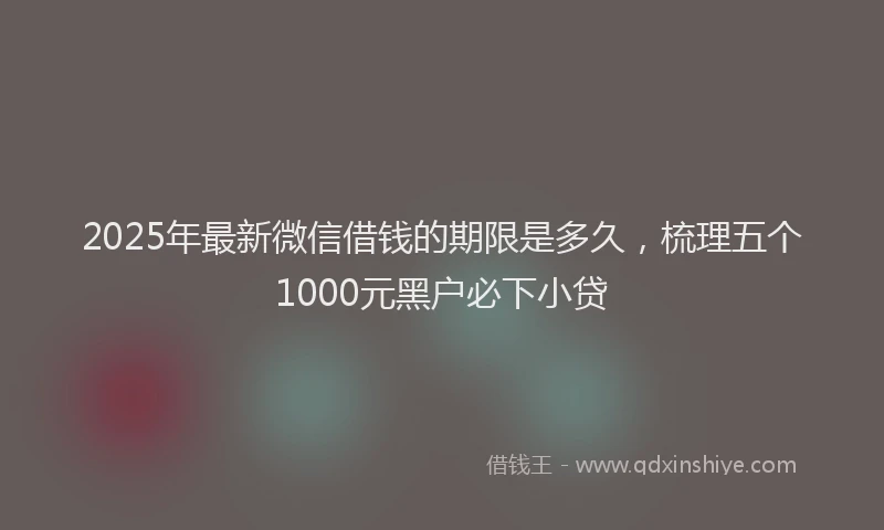 2025年最新微信借钱的期限是多久，梳理五个1000元黑户必下小贷