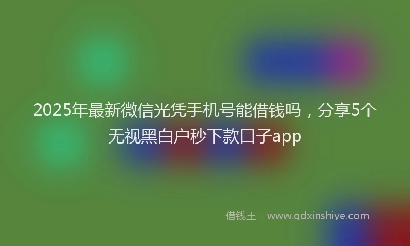 2025年最新微信光凭手机号能借钱吗，分享5个无视黑白户秒下款口子app