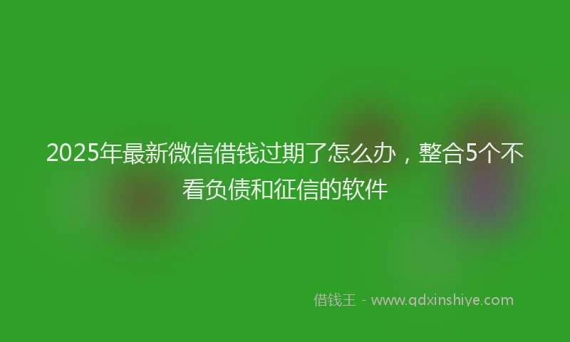 2025年最新微信借钱过期了怎么办，整合5个不看负债和征信的软件