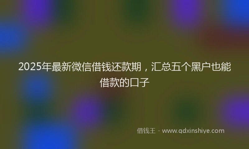 2025年最新微信借钱还款期，汇总五个黑户也能借款的口子