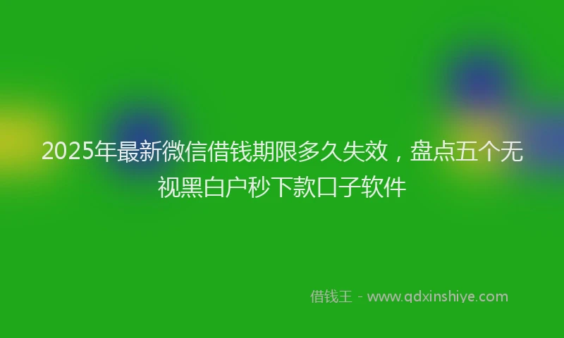 2025年最新微信借钱期限多久失效，盘点五个无视黑白户秒下款口子软件