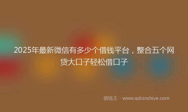 2025年最新微信有多少个借钱平台，整合五个网贷大口子轻松借口子