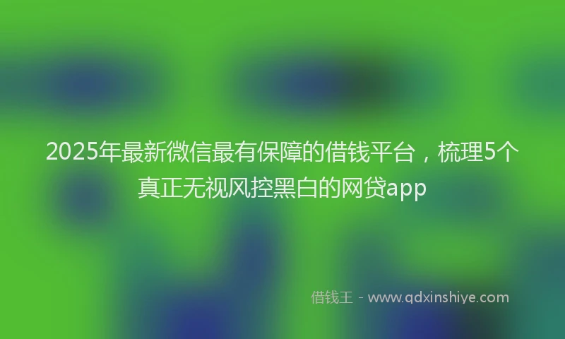 2025年最新微信最有保障的借钱平台，梳理5个真正无视风控黑白的网贷app