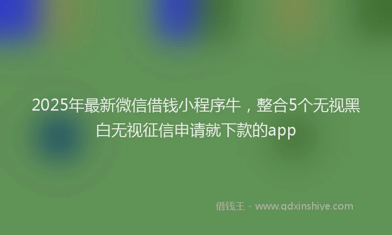 2025年最新微信借钱小程序牛，整合5个无视黑白无视征信申请就下款的app