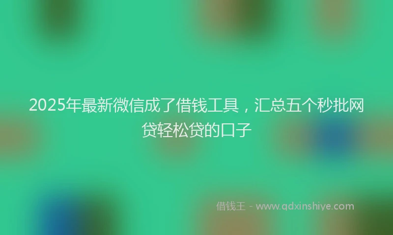 2025年最新微信成了借钱工具，汇总五个秒批网贷轻松贷的口子