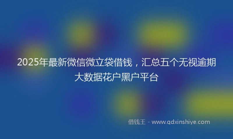 2025年最新微信微立袋借钱，汇总五个无视逾期大数据花户黑户平台