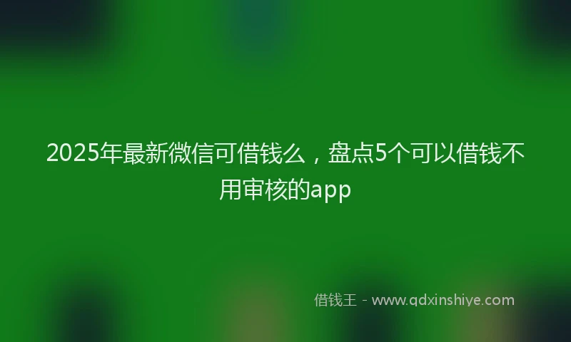 2025年最新微信可借钱么，盘点5个可以借钱不用审核的app