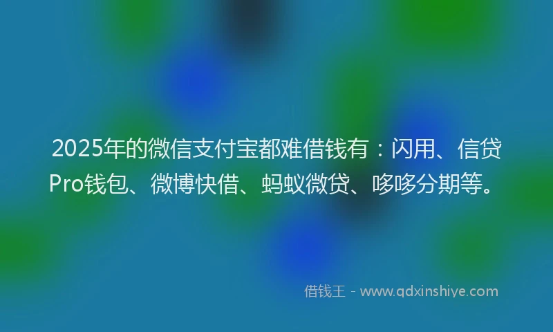2025年的微信支付宝都难借钱有：闪用、信贷Pro钱包、微博快借、蚂蚁微贷、哆哆分期等。