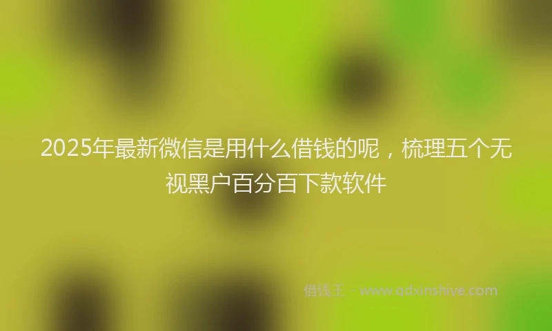2025年最新微信是用什么借钱的呢，梳理五个无视黑户百分百下款软件