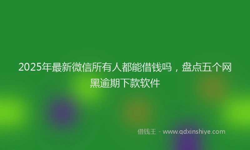 2025年最新微信所有人都能借钱吗，盘点五个网黑逾期下款软件
